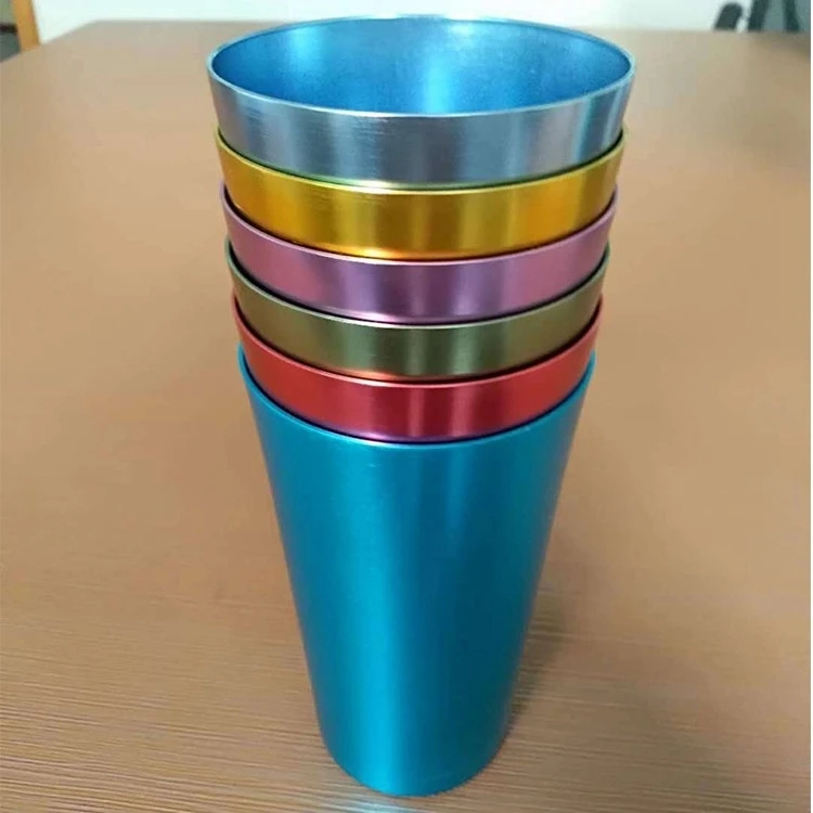 16oz Aluminum Tumblers - Retro Jewel Colored Cups Set of 6