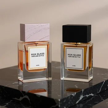 High Grade Customize Luxury Glass Perfume Bottles 50ml Custom Fragrance Bottle With Box Packaging and Custom Wooden Cap