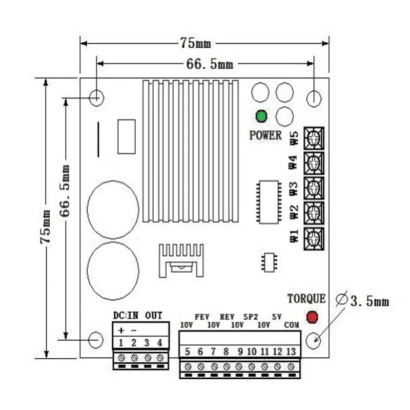 Description Picture 4 of itemHigh Torque Reversible 12v 24v Brush Dc Motor Controller potentiometer 0-5V control