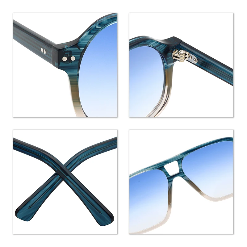 Factory Wholesale Customized Retro High-quality Acetate Glasses Frame Men's Large Frame pilot Sunglasses Hd3883aeb83334c9d842dd3e9c64ccc045