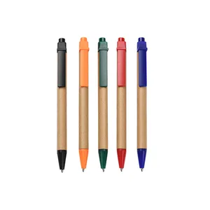 Wholesale Environmental Protection Material Kraft Paper Ballpoint Pen Custom Logo Cheap for Office School