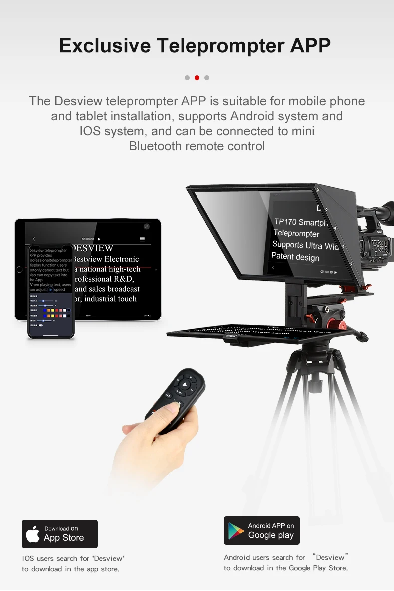 Bestview Tp170 17inch Portable Teleprompter Universal For Dslr Camera