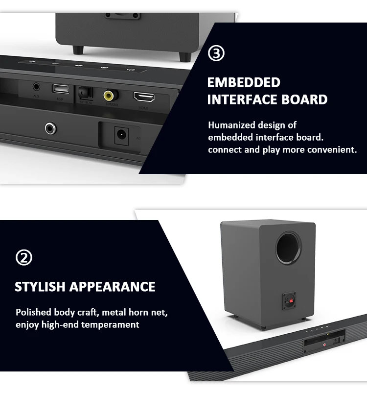 Wholesale Tv Bass Soundbar with Subwoofer Active Multimedia Home USB 2.1 Sound Bar Soundbar 5.1 Home Theater Bluetooth No Player