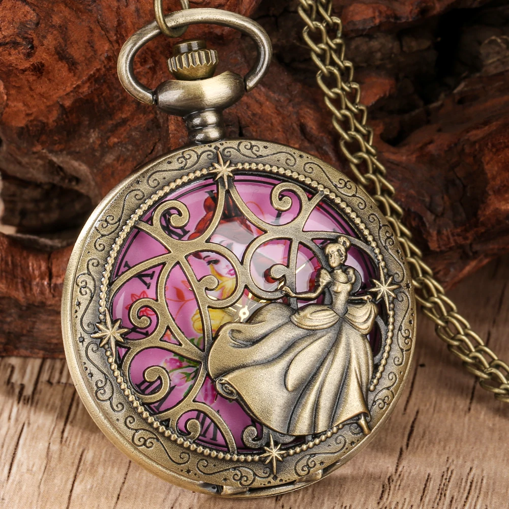 Best Gift Princess Necklace Watch Antique Chain Clock