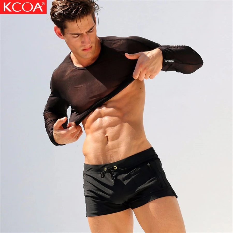 KCOA Private Label Men Summer Surfing Pants Thin Quick Drying Beach Shorts With Zipper Pocket