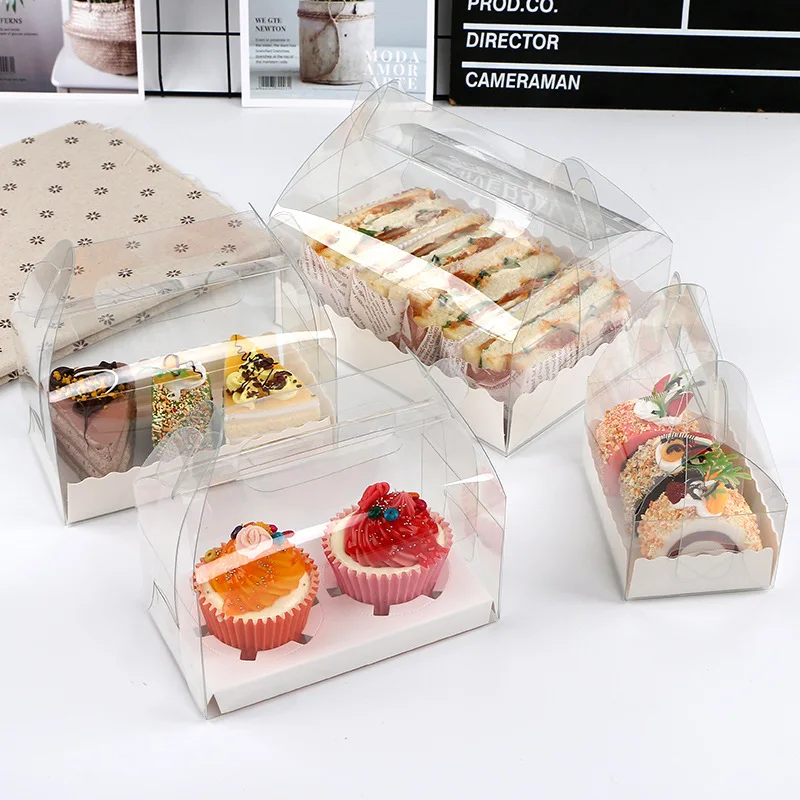 Clear Pvc Box Bakery Mini Muffin Cupcake Plastic Pet Packaging Box With