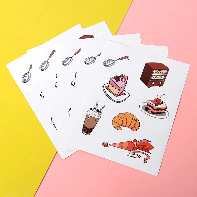 Vograce Custom Vinyl Sticker Anime Self Adhesive Pvc White Full Page Vinyl Sticker Sheet