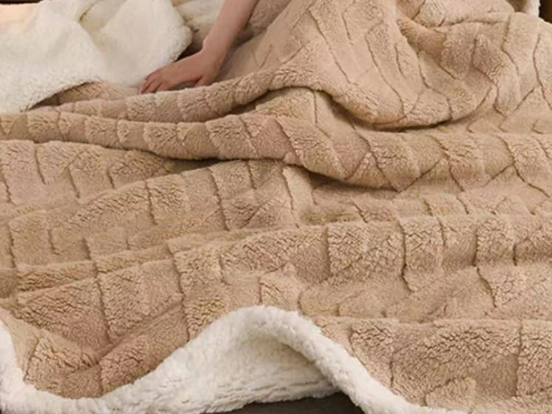 3D Jacquard Lattice Reversible Sherpa Throw Blanket Super Soft Cozy Fleece Lightweight Warm Thick Plush Fuzzy Fluffy Modern