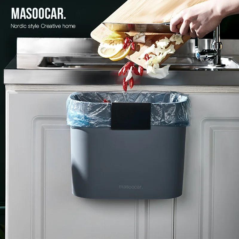 Hot Kitchen Cabinet Door Hanging Trash Garbage Bin Can Rubbish Container