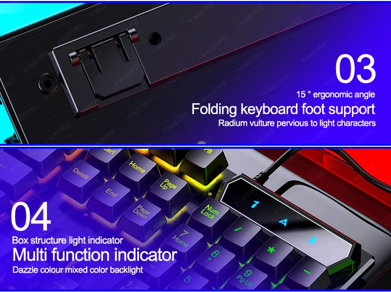 V4 Mechanical Hand Game Keyboard with Wired RGB Backlight