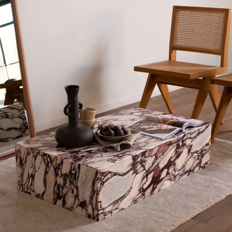 Honed Calacatta Viola Marble Desk Family European Style