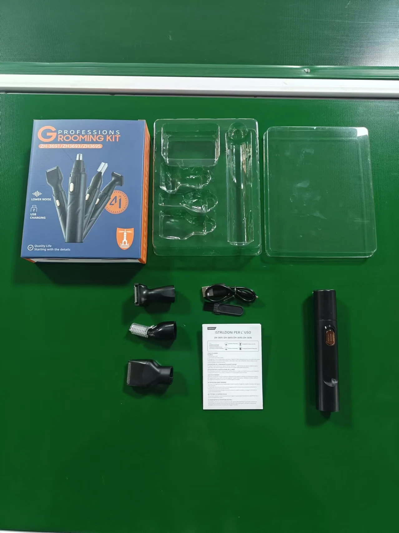 Multifunctional Four-in-One Electric Men's Hair Clipper Set Nose Ear Trimmer for Household RV Car Use New Cross-Border Plastic details