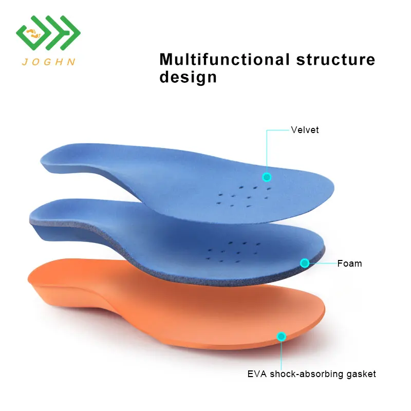 High Quality 3angni Orthotic Orthopedic Gel Eva Children Flat Foot Diabetes  Insoles Warm Kids Arch Support Kid Shoes Insole