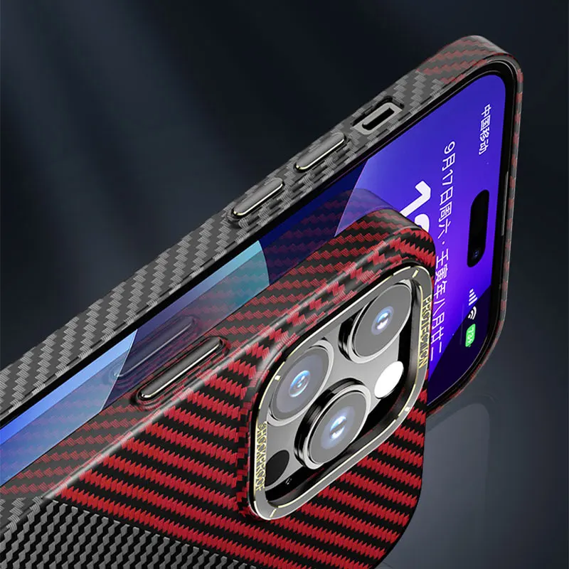 Carbon Fiber Phone Case For Iphone 15 Tpu Pc Anti Drop Cases Real Fibre Proof Multicolor Forged Mobile Texture Custom Sjk379 details