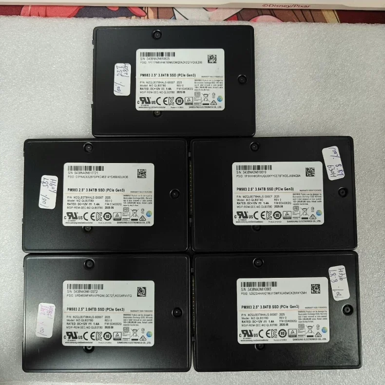 PM983 3.84TB NVME U2 SSD MZQLB3T8HALS-00007 Solid State Drive