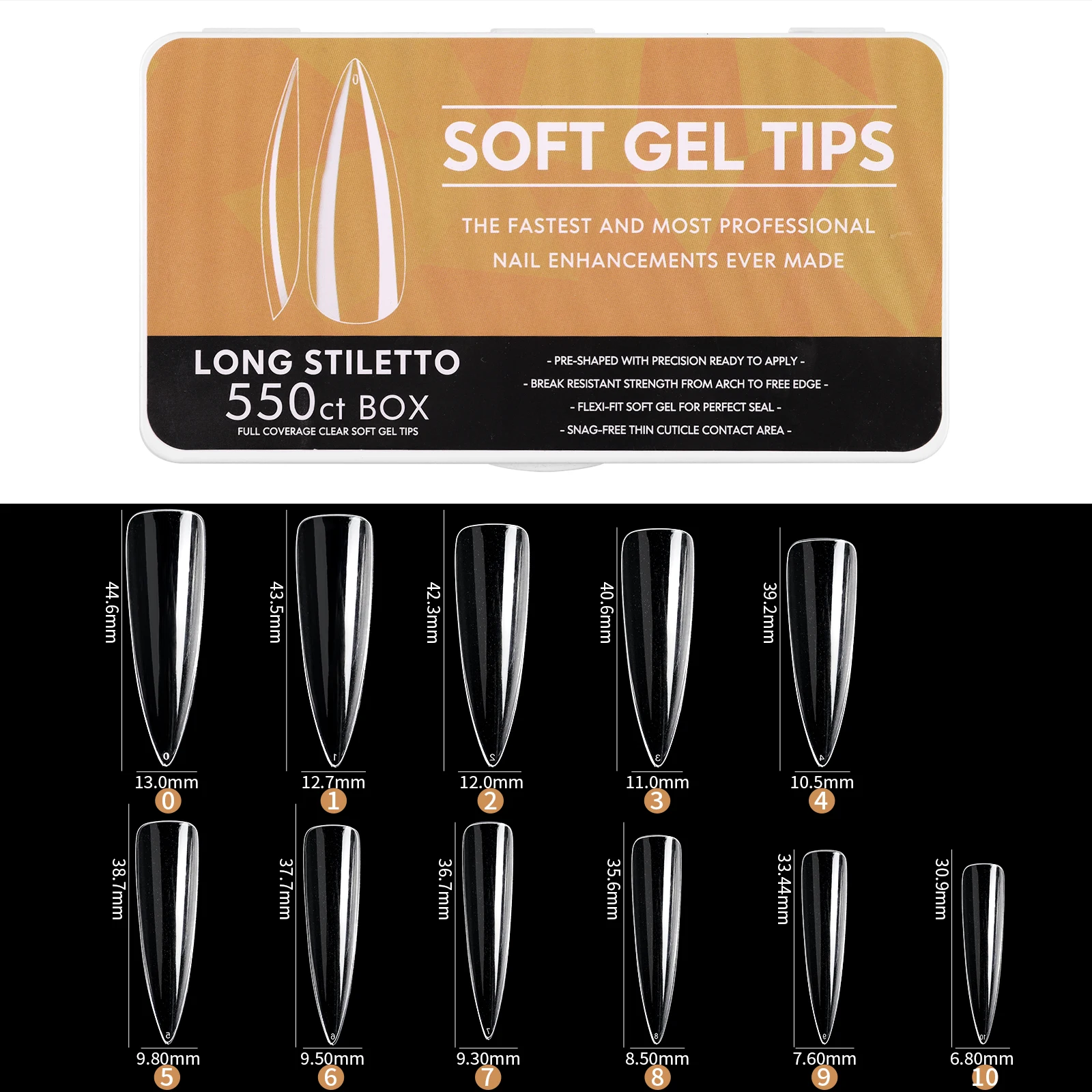 22 Shapes 550pcs 440pcs Box Full Half Cover Soft Fake Nail Tips Non C