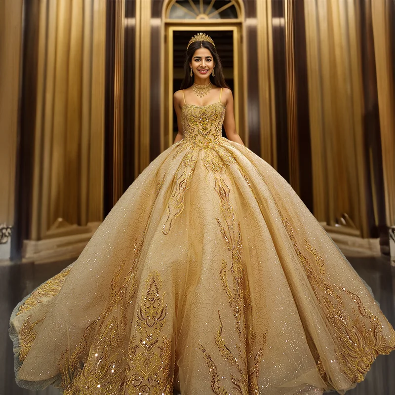 green emerald velvet dress Elegant Long Sleeves Quinceanera Dresses Ball Gown with 3D Flowers