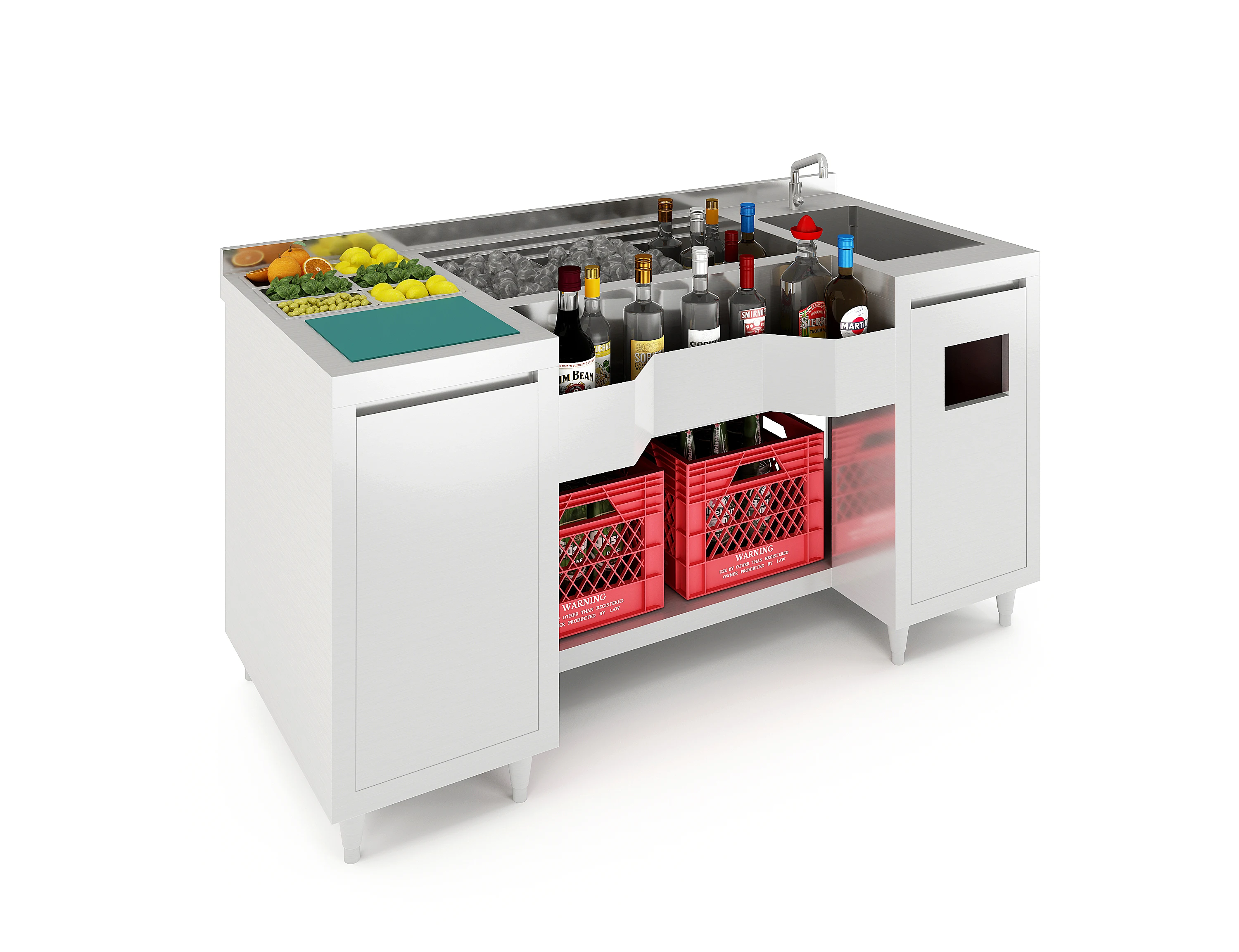 Bar Equipment Stainless Steel Cocktail Station Large Capacity Mixtable