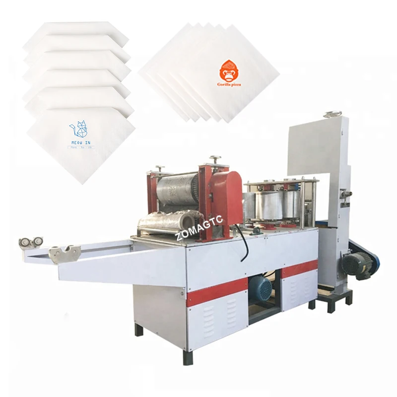 Fully Automatic Napkin Paper Embossing Press Folding Cutting Packing Machine Tissue Paper Napkin Making Machine