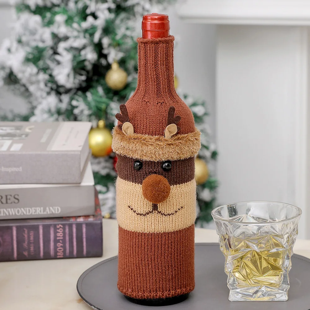 Knitting Wine Bottle Set Champagne Bottle Set Christmas Decorations
