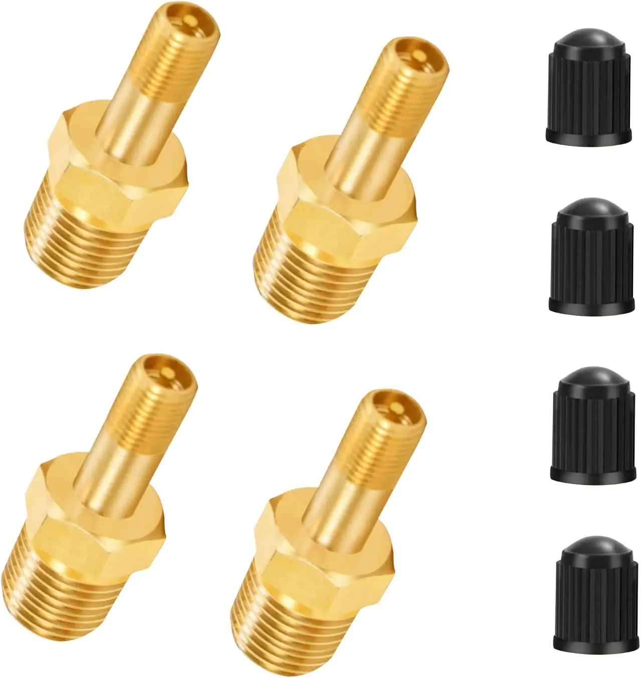 Lot De 6 Valves En Laiton 1/4" NPT Filetage Mâle - Pression 150 PSI - Pour Air Comprimé, Réservoir, Applications Auto/industrie - Couleur Jaune Laiton
