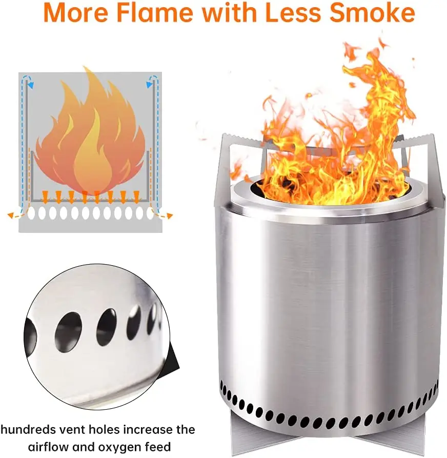 Charcoal Camping Fire Pit Stove Smokeless Bonfire Solo Fire Pit