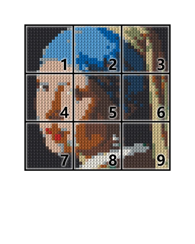 Pixel Art Building Blocks 48X48 Dots Bricks 1x1 Wall Portraits DIY Home Decor Compatible with LOGO Toys and Gifts