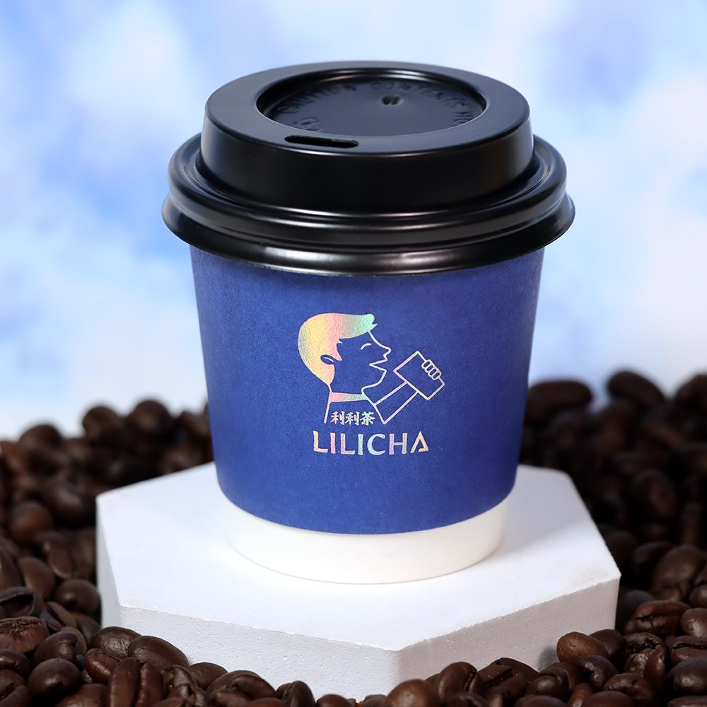 Wholesale Custom Printed Biodegradable Disposable Double Wall Paper Cups with Lids for Hot Drinks