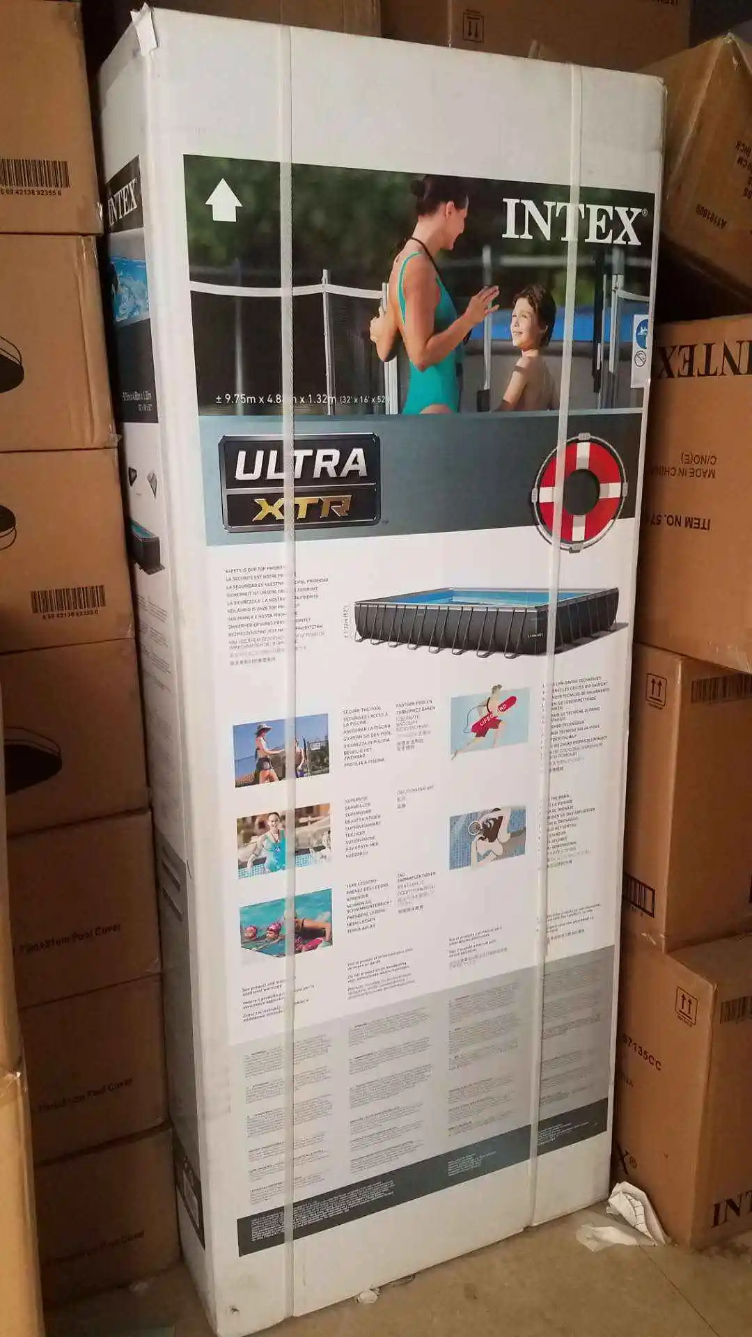 INTEX 26356 5.49*2.74*1.32m Rectangle Frame Large Above Ground Steel ...
