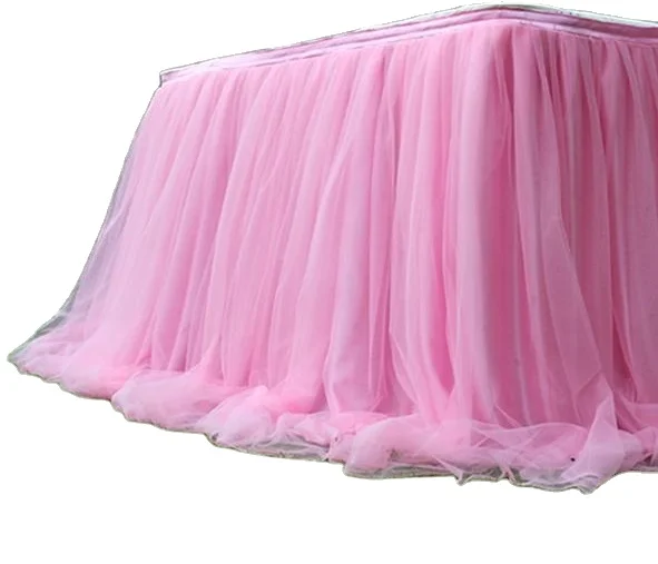 Tableware Tablecloth Wedding Banquet Table Tulle Table Skirt Elastic Mesh Table Top Accessories Decoration Tutu Skirt Tablecloth