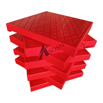 Anti slip 400 x 400mm china crane truck polyethylene recycled outrigger pad red for crane
