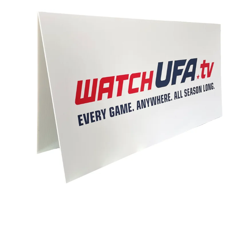 Outdoor Football Field Training Dividers Customized Printed Double-sided Standing Toblerone Board Display Sign
