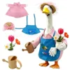 Exclusive design-5-piece gardening pink-grid watering can set