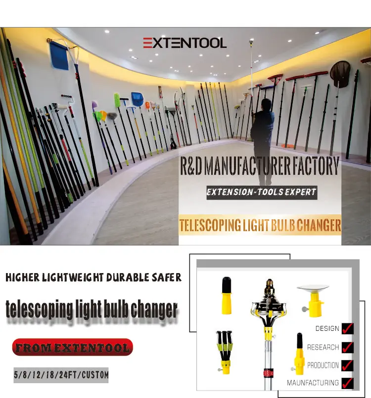 Extentool Telescopic Pole Light Bulb Changer For Extension Pole Menards