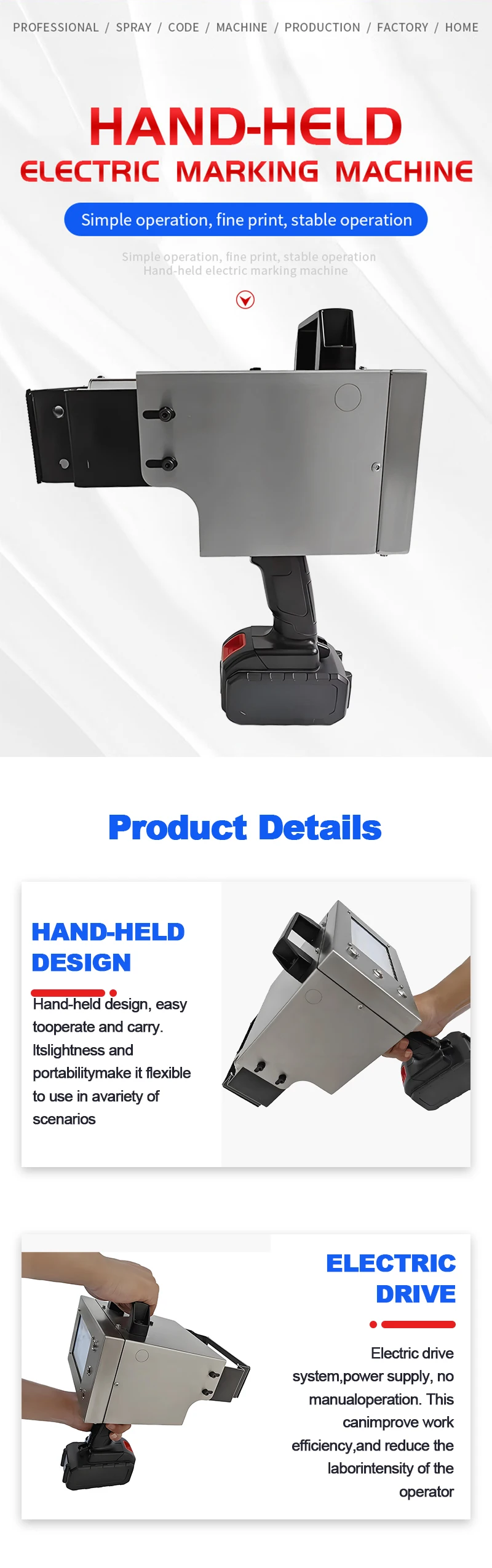 Portable Handheld Laser Fiber Marking Machine Touch Screen Lithium Battery Printer with DXF Graphic Format Support New Condition