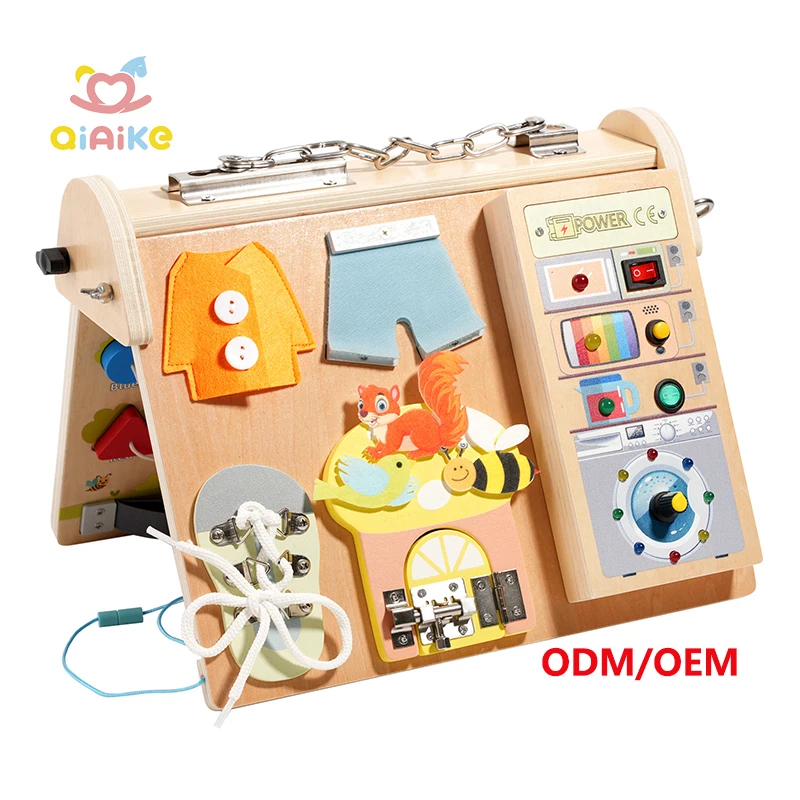 أ toys خشبية مخصصة من علامة Qiaike، ألعاب أخرى وهوايات، نشاط حسي للأطفال والرضع والصغار، لوحة انشغال مونتيسوري تعليمية