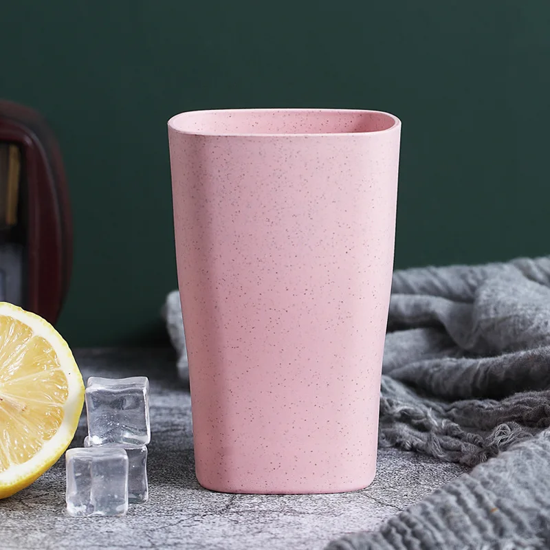 Оптовая продажа, пшеничная солома, экологически чистые квадратные чашки для питьевой воды, кофе, молока с логотипом клиента