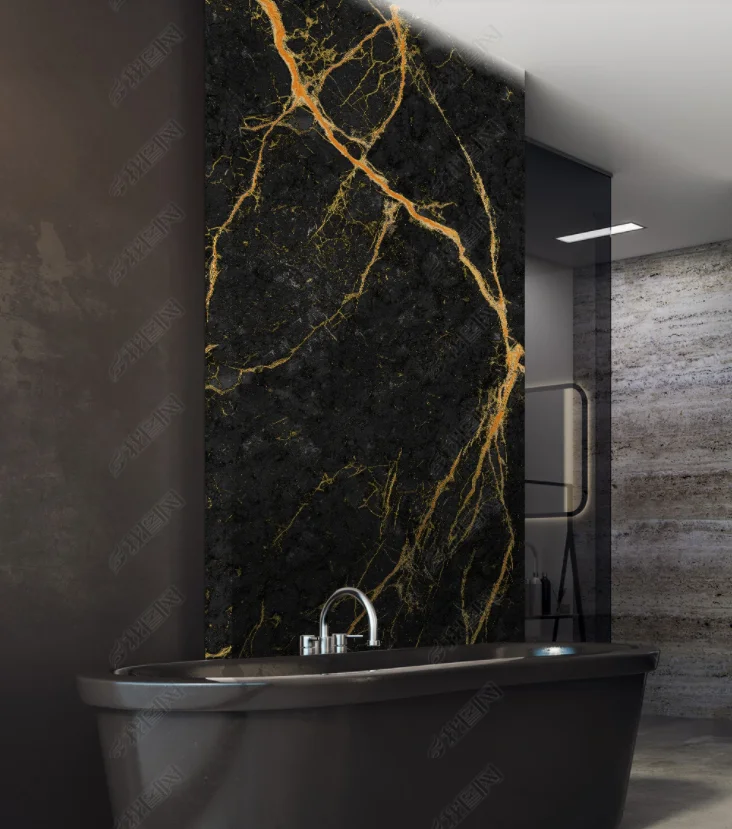 Pvc Glossy Dark Marble Sheet For Interior Wall Decoration Buy Dark