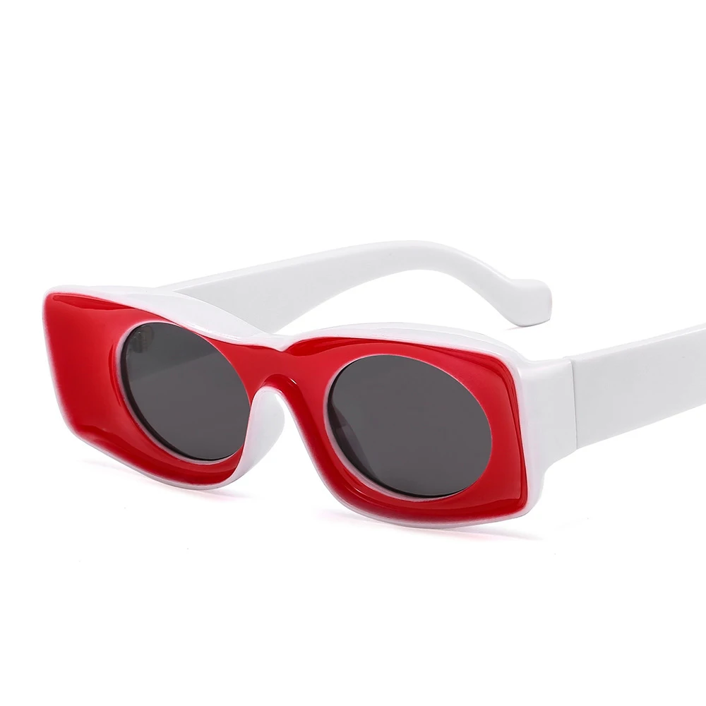 2023 Hip Hop Oversized Candy Color Sunglasses for Women and Men Unique Red Orange Square Sun Glasses Female Sexy Party Shades