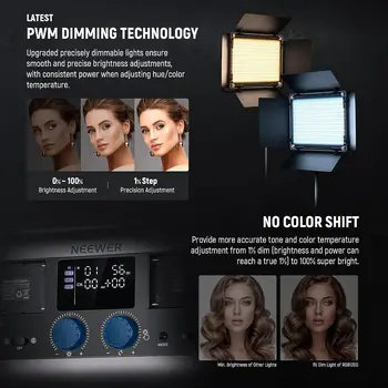 NEEWER 2 Pack RGB1200 LED Video Light With APP/2.4G Control 60W Photography Video Lighting Kit detail image