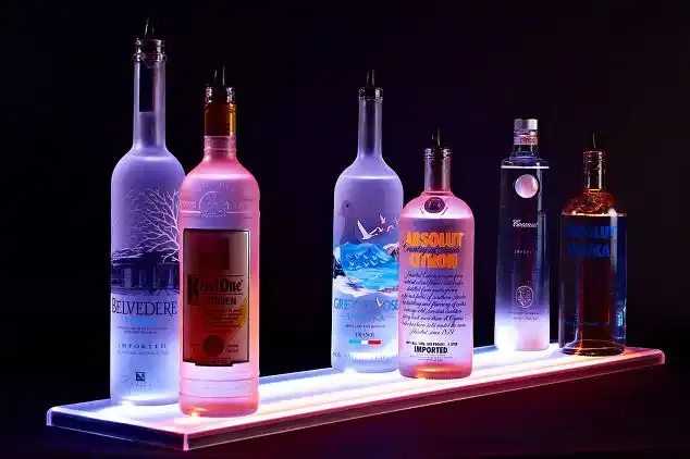 Direct Factory Acrylic 3 Step LED Light Acrylic Display Base Bar Liquor Bottle Stand