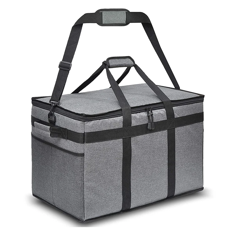 Large Capacity Commercial Motorcycle Pizza Cooler Bike Insulated Delivery Food Bag With Logo
