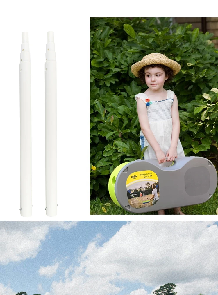 product foldable portable badminton net set durable ppps material storage base rackets shuttlecocks combo backyard beach park junye-6