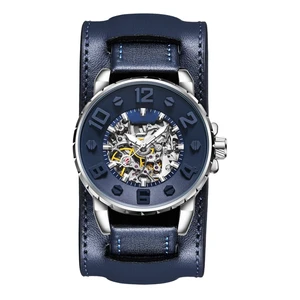 Factory Wholesale New Mechanical Hollow Watches Wristband Leather Belt Wristband Mechanical Men's Watch