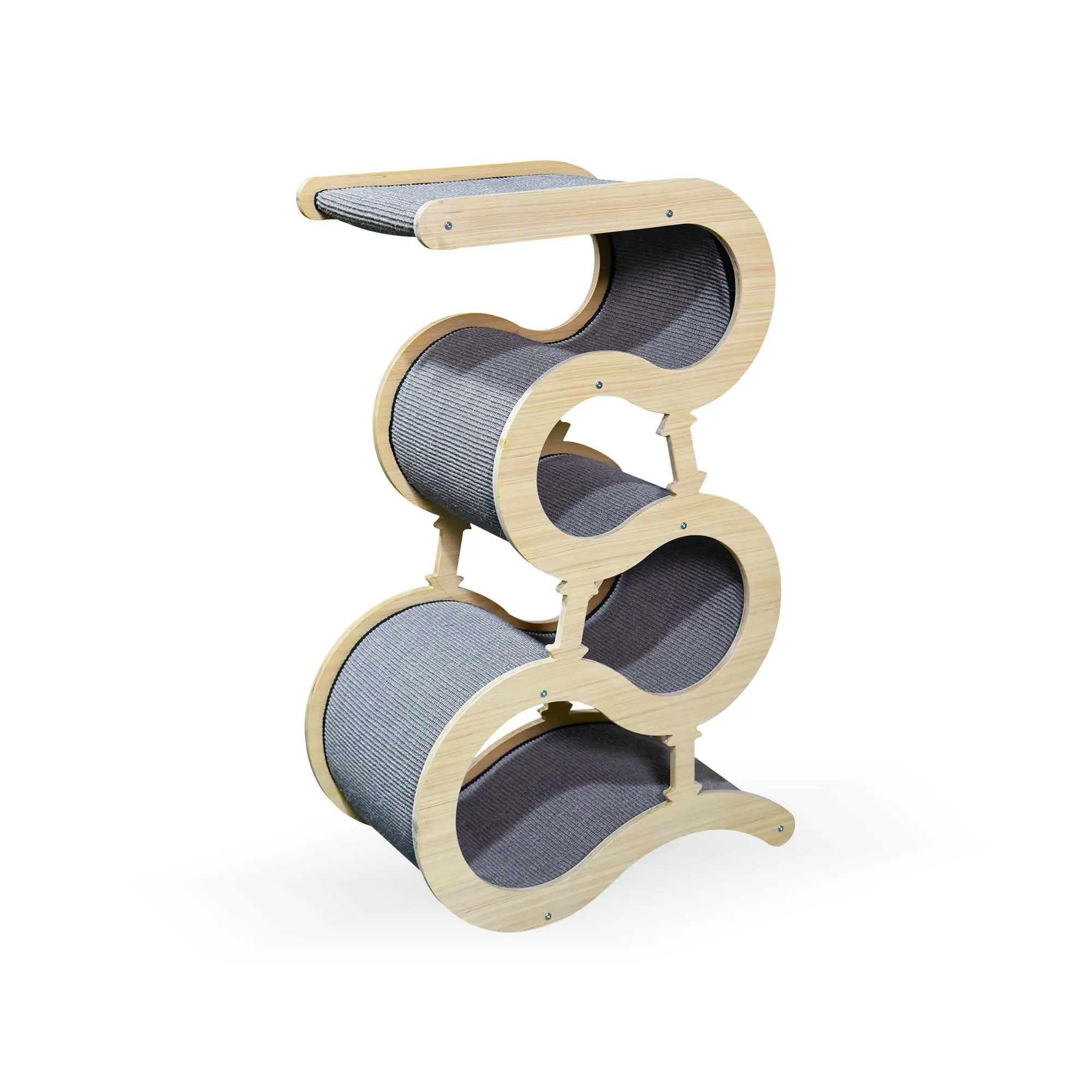 Minimalist Style Design Scratcher Tree Cat Furniture With Cozy Bed Cat Tree Tower Wood
