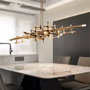 Custom Black/Grey/Gold Lamps Stainless Steel Living Room Dining Room bar Chandelier Ceiling Light