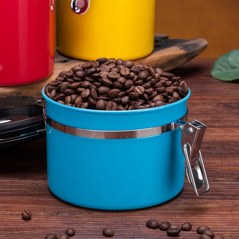 1200ML 40 oz big coffee bean food container airtight with exhaust valve