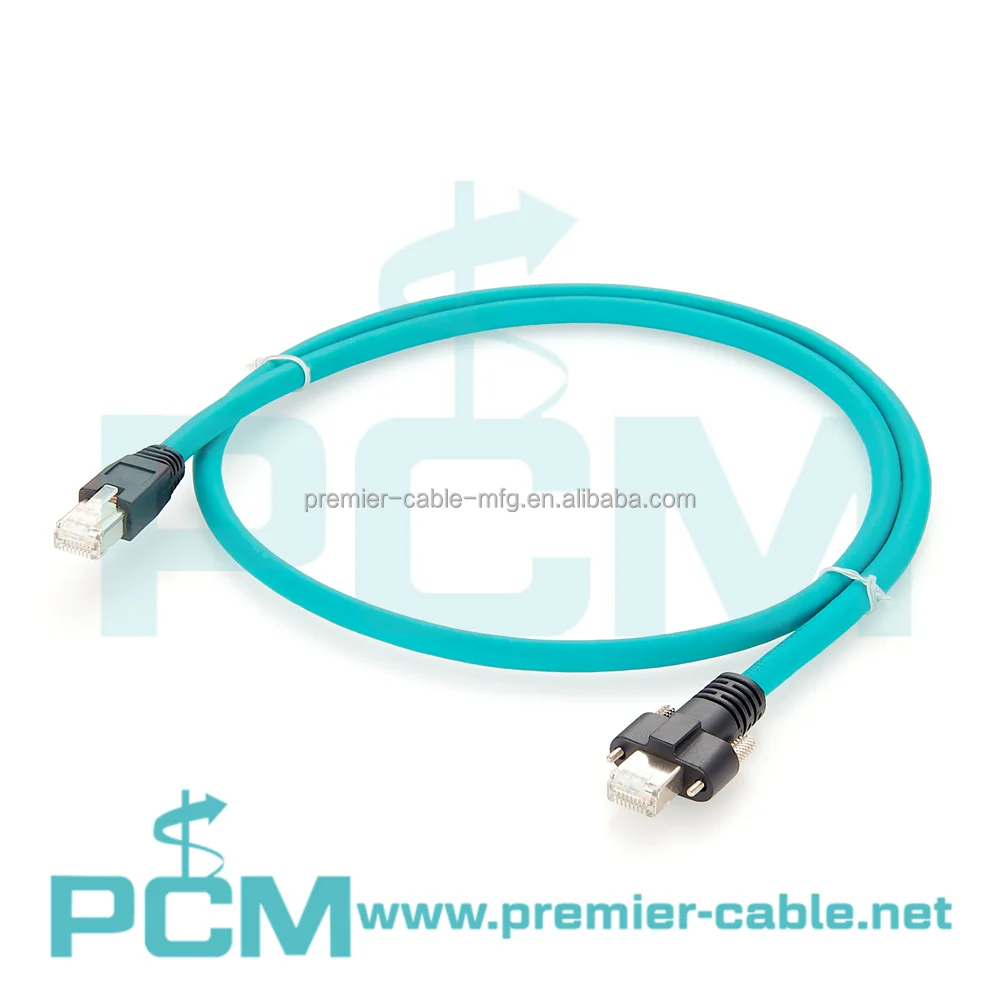 High Flex Industrial Ethernet Cat5e Cat6 RJ45 GigE Camera Cable with Screws factory