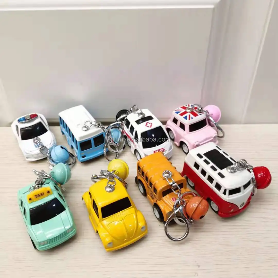 Hot Sale Small Gift Cartoon Mini Car Keychain Bus Model Keychain Cute