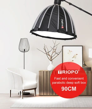 TRIOPO KP 90 Bowen Deep Mouth Soft Flash Photography Parabolic Softbox Professional 90CM Light Box for Bowens Mount Studio Flash detail image
